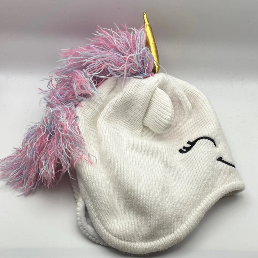 Unicorn Knit Hat with Gold Horn - Picture 5 of 9